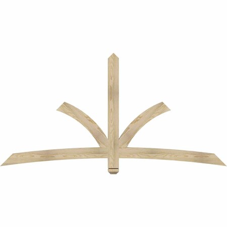 Ekena Millwork Davenport Rough Sawn Timber Gable Bracket, Douglas Fir, 84"W x 42"H x 2"D x 4"F, 12/12 Pitch GBW084X42X0204DAV00RDF